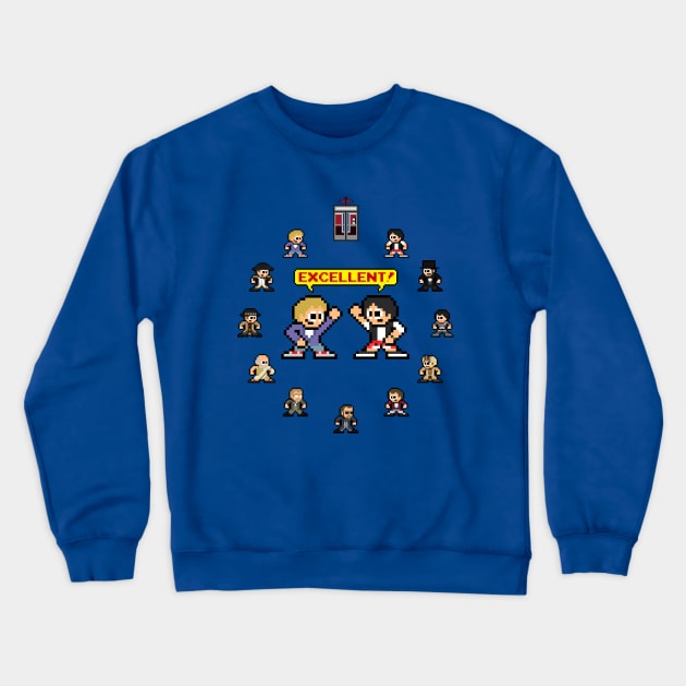Bill & Ted's Excellent Pixel Art Crewneck Sweatshirt by 8-BitHero